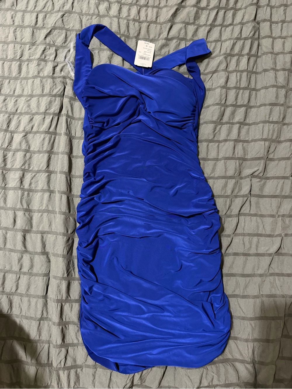 Windsor Royal Blue Ruched Fitted Dress